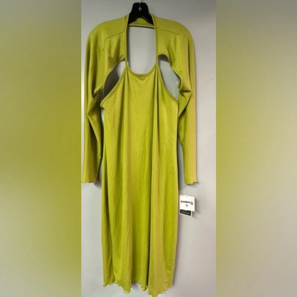 Sammy B Women's Long Sleeve Cut Out Bodycon Dress - Green 2XL - Picture 2 of 3